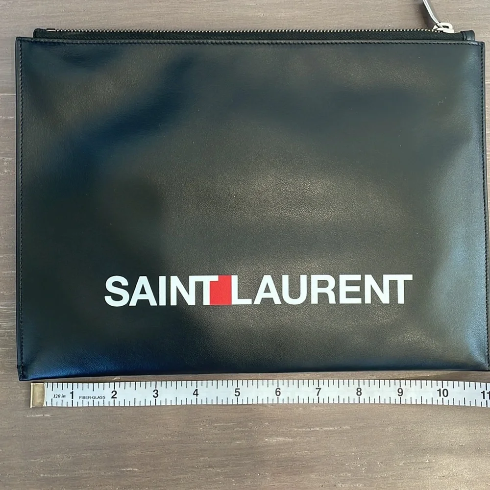 ** RARE** YSL Saint Laurent Pad Rider Sport in black leather clutch - Picture 8 of 8